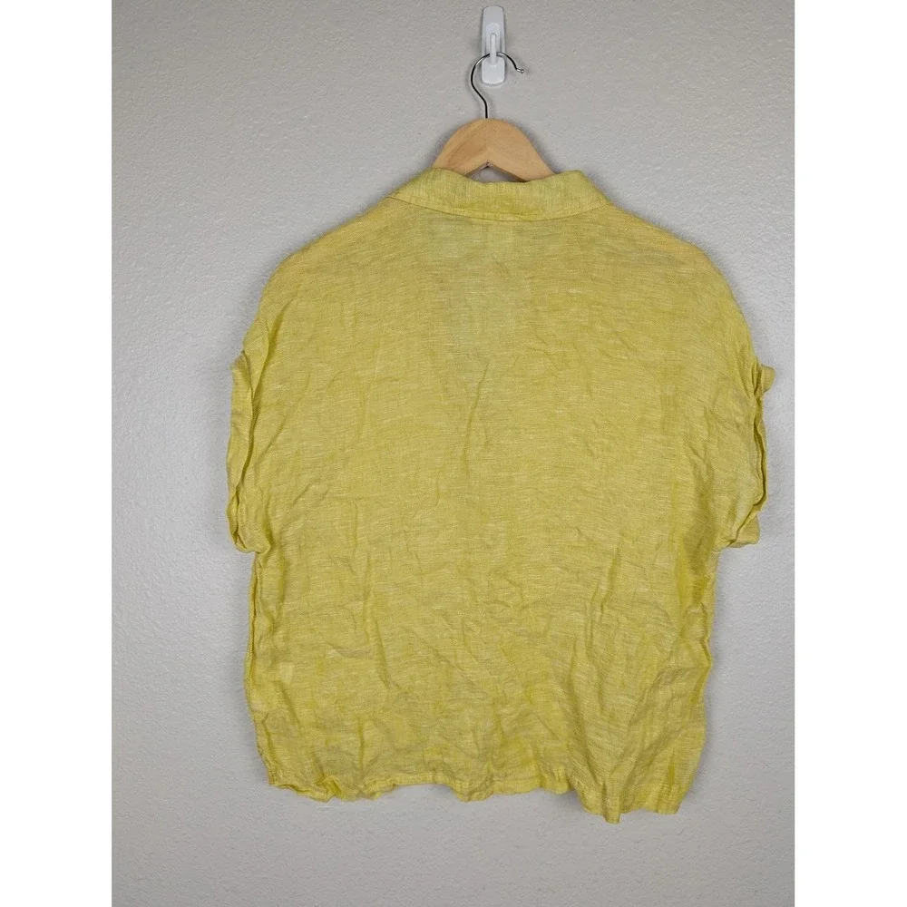 C&C California Shirt Womens Medium Linen Button Up Lightweight Summer Blouse 438 - Picture 3 of 8